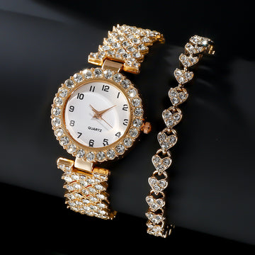 Fashion Jewelry Luxury Fashion Women Watch Set Silver Strap Ladies Quartz Wristwatch Alloy Bracelet For Ladies Jewelry Set Clock Gift
