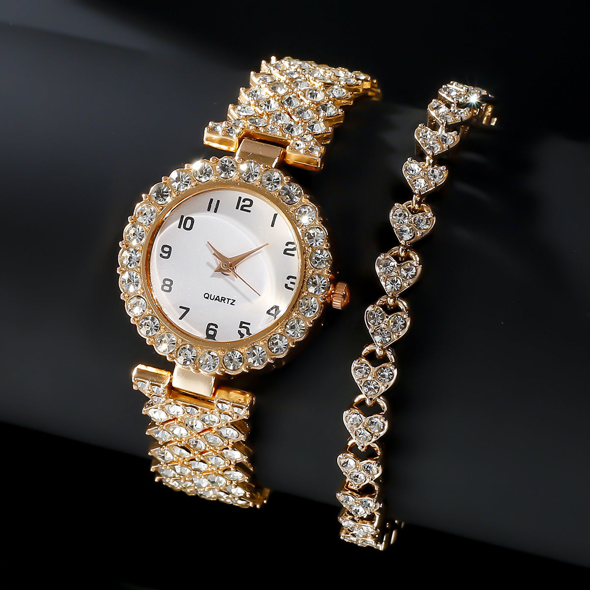 Fashion Jewelry Luxury Fashion Women Watch Set Silver Strap Ladies Quartz Wristwatch Alloy Bracelet For Ladies Jewelry Set Clock Gift